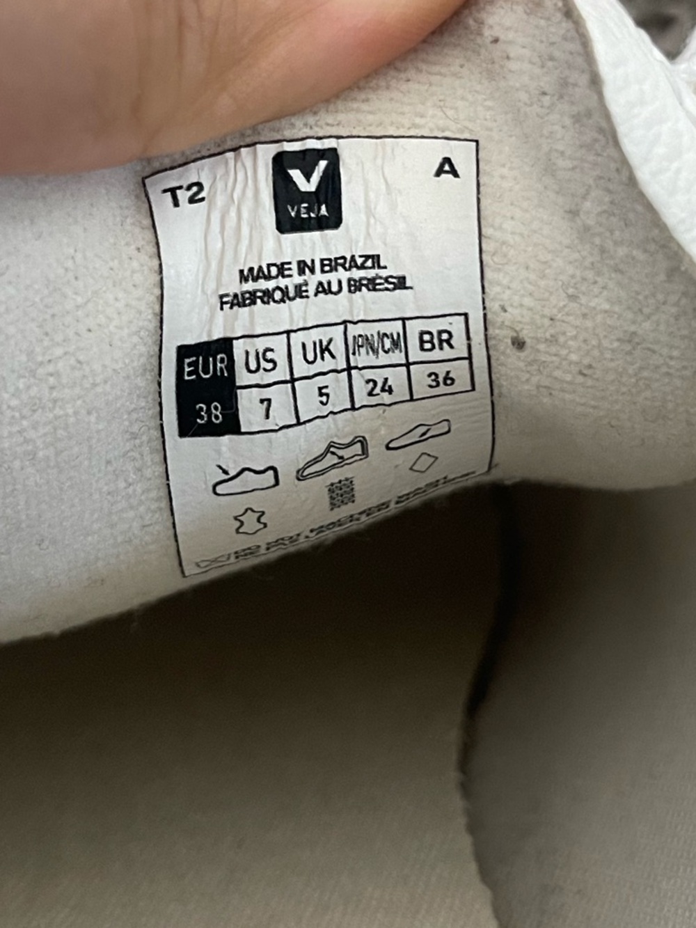 Women’s Veja Campo Leather Sneakers White/Black US 7/EU 38 - Picture 7 of 8